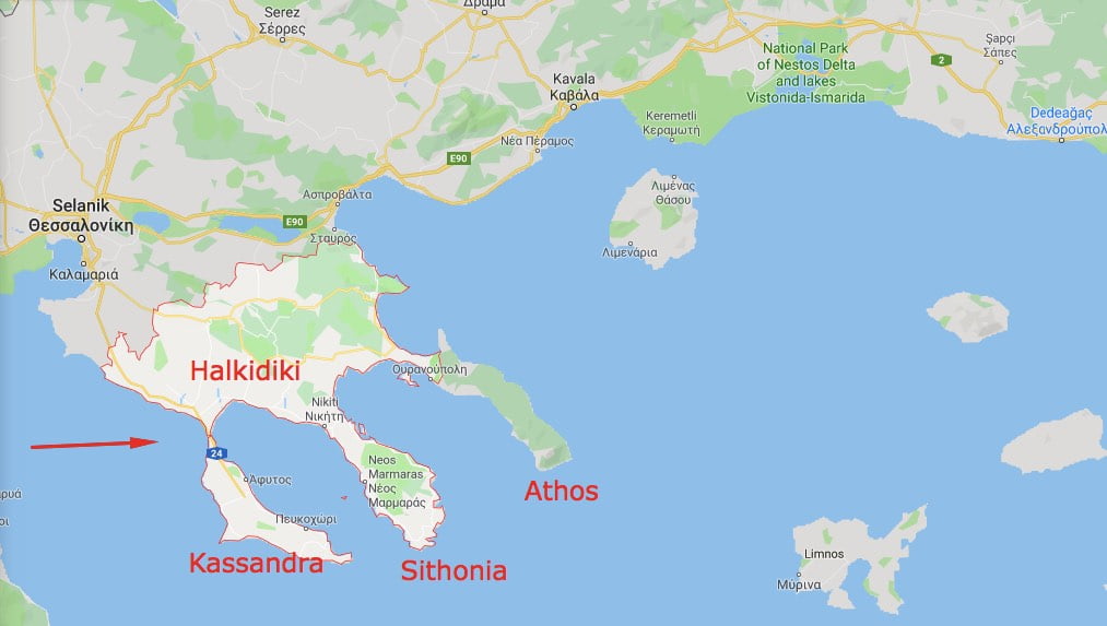 halkidiki nerede