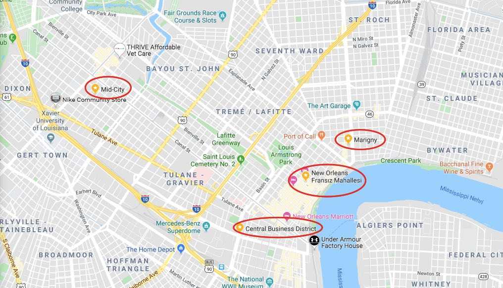 new orleans nerede kalınır